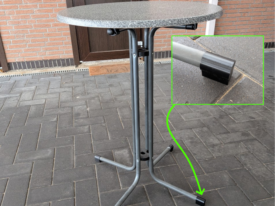 Stehtisch Fußstopfen Kappe Rundrohr 28mm 