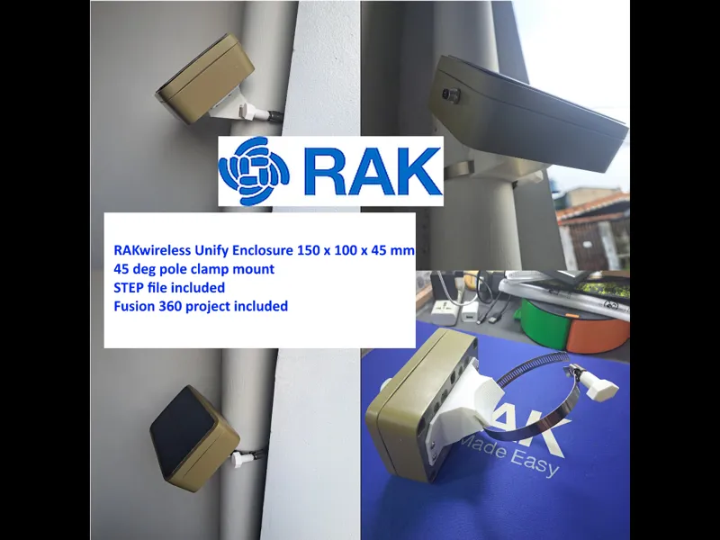 RAK Unify Enclosure Medium Pole Mount 100mm 45 deg