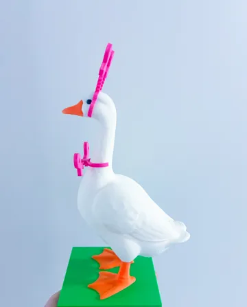 Modelo para impresión 3D: Cancer Awareness Head and Neck Desk Goose Gear — vista de referencia 3