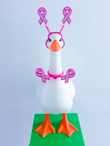 Modelo para impresión 3D: Cancer Awareness Head and Neck Desk Goose Gear — vista de referencia 2