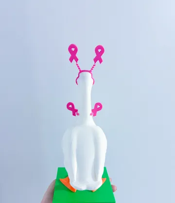 Modelo para impresión 3D: Cancer Awareness Head and Neck Desk Goose Gear — vista de referencia 4