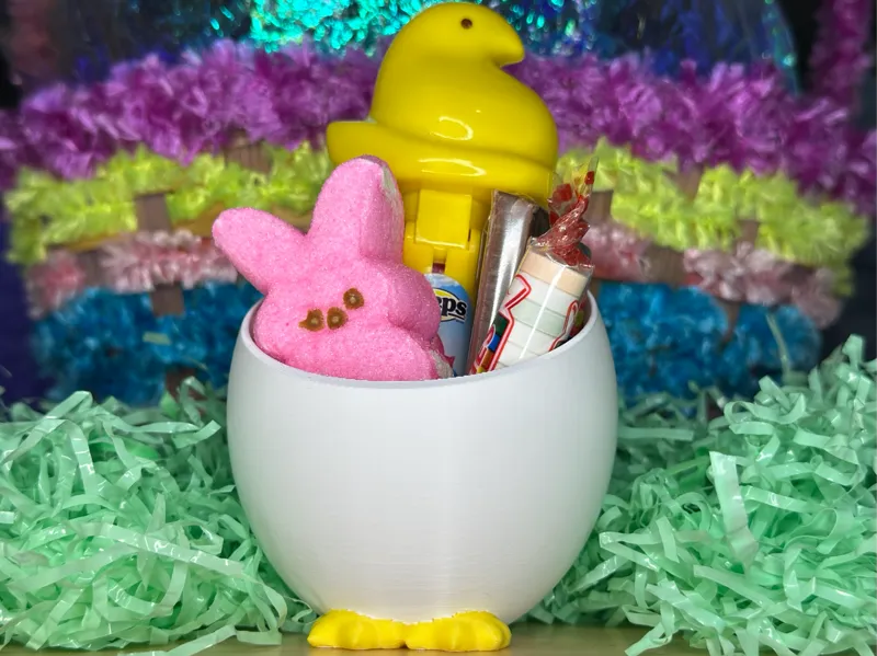Scalable Easter Egg Candy Cup w/ Cute Chicken Feet
