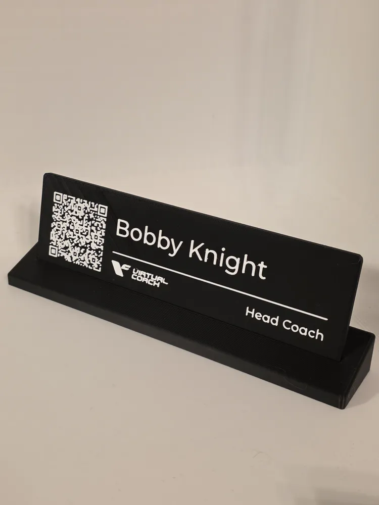 Customizable QR Code Name Plate (Stand or Wall) - Free 3D Print Model ...