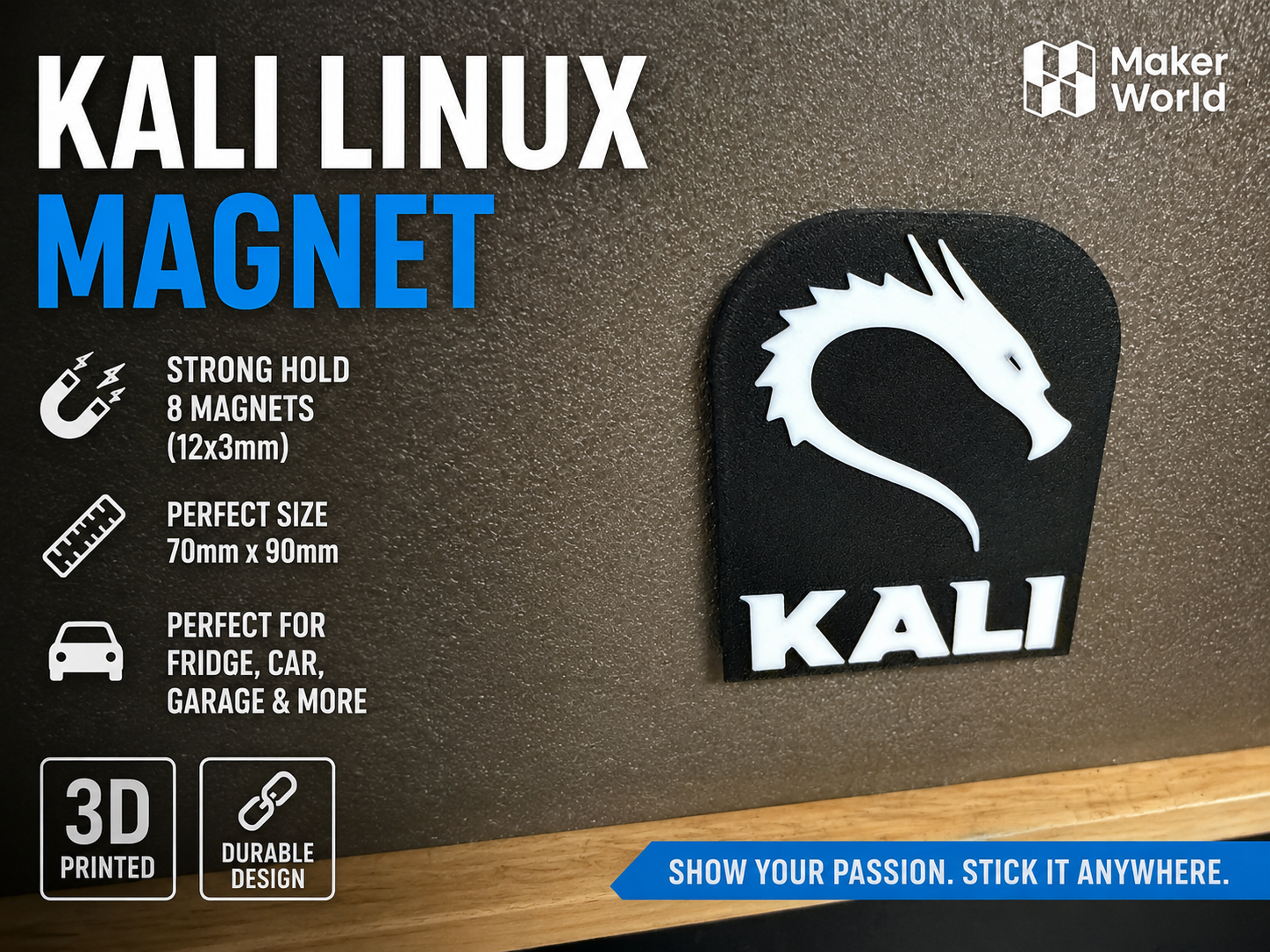 Kali Linux Magnet - Fridge/Garage/Toolbox Badge