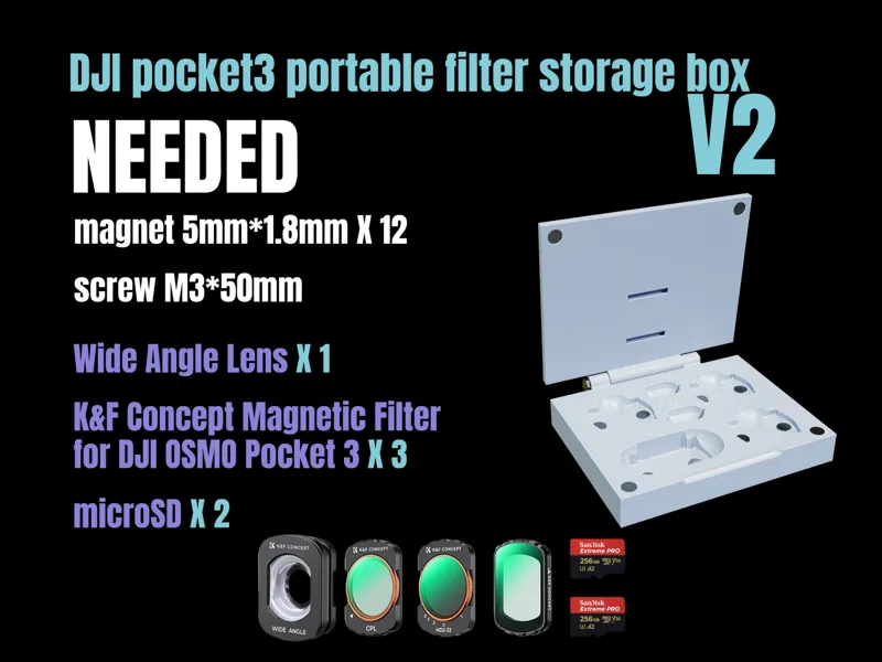 DJI pocket 3 portable Filters boxLens Storage V2