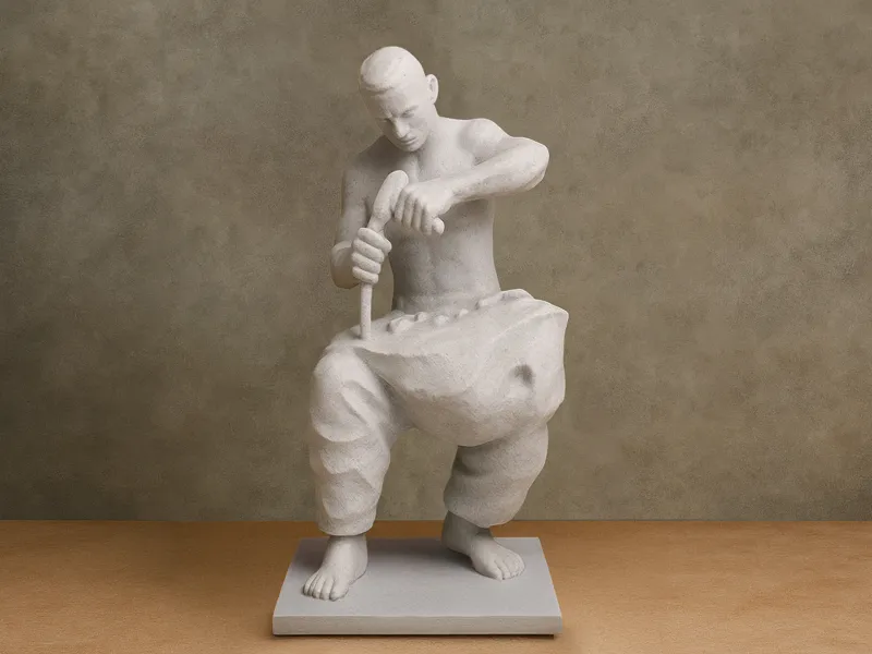 Self made man statue