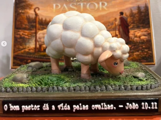 PEÇA DECORATIVA O BOM PASTOR JOÃO 10:11