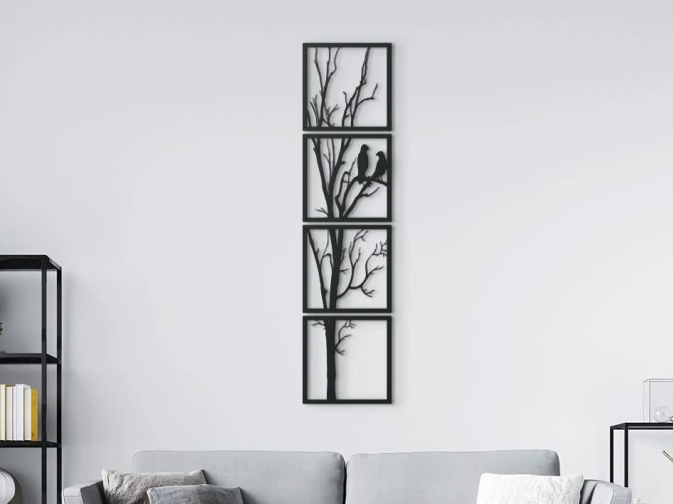 Chirping Birds Quartet Wall Art