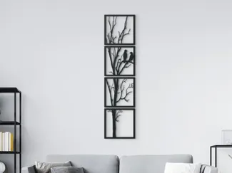 Chirping Birds Quartet Wall Art