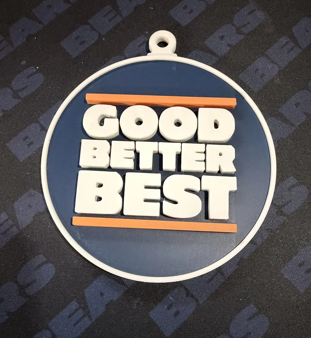 Chicago Bears Good Better Best Ornament - Free 3D Print Model - MakerWorld