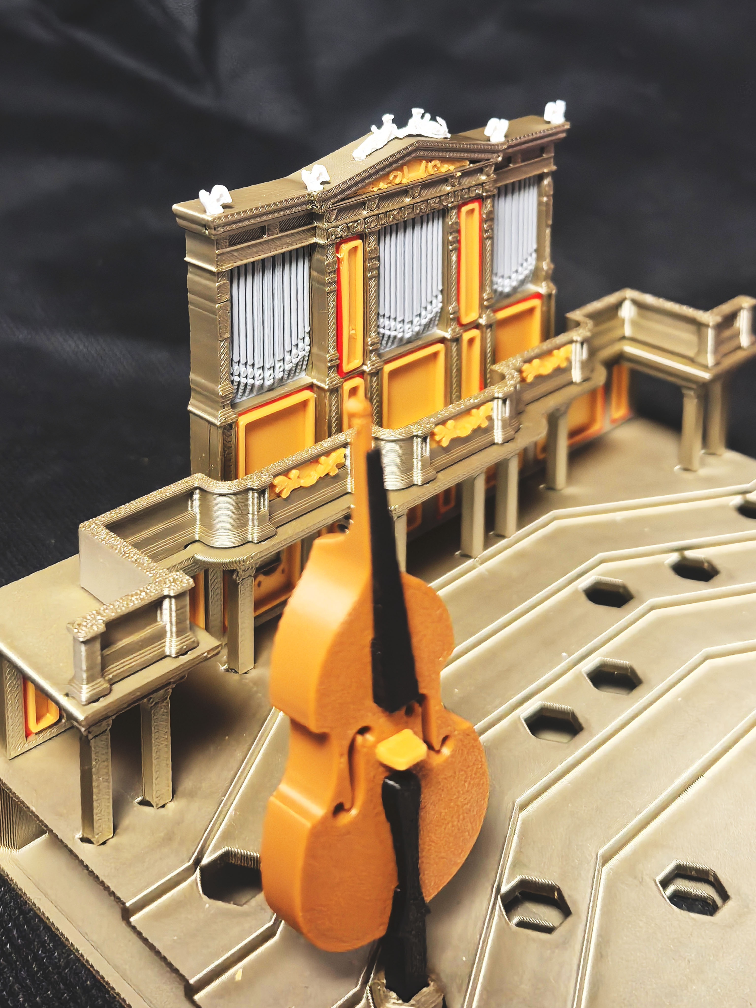 Miniatura 2 do modelo 3D 小小音乐厅-金色大厅-微缩模型
