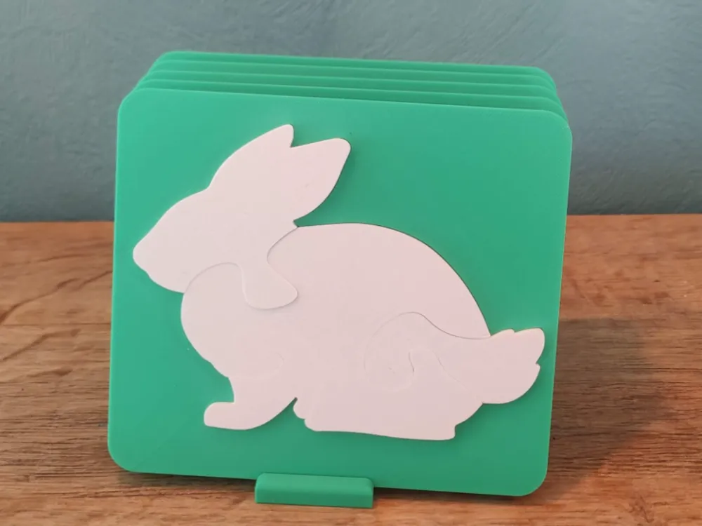 Rabbit toddler silhouette puzzle - Free 3D Print Model - MakerWorld