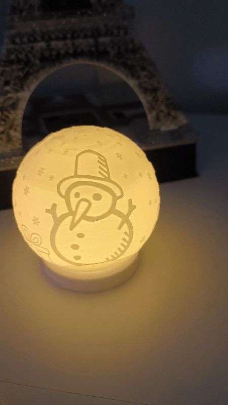 Teelicht LED Weihnachtskugel (Schneemann)