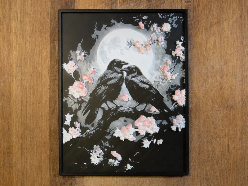 Moonlight Ravens Filament Painting