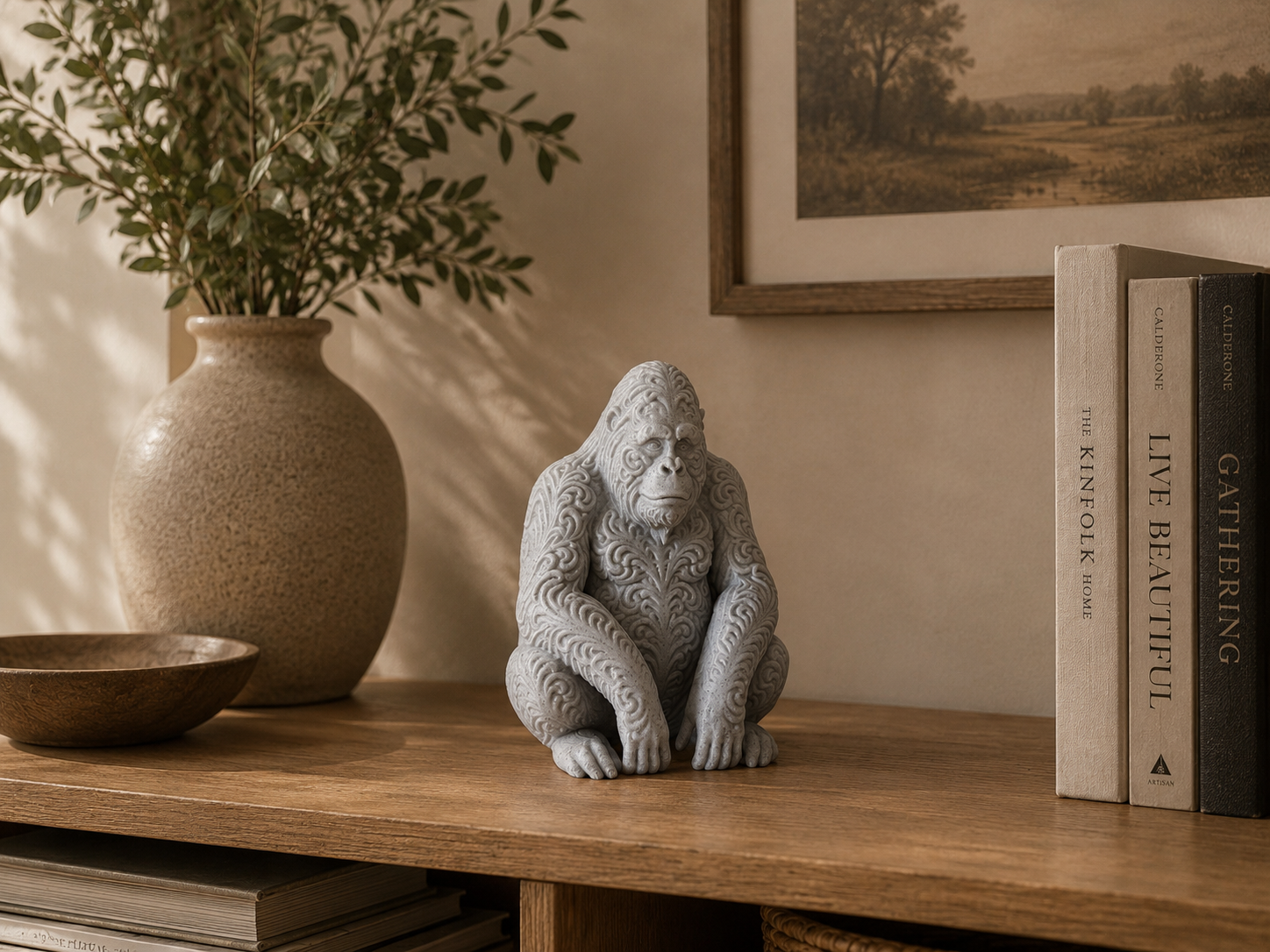 Stylized Orangutan Sculpture