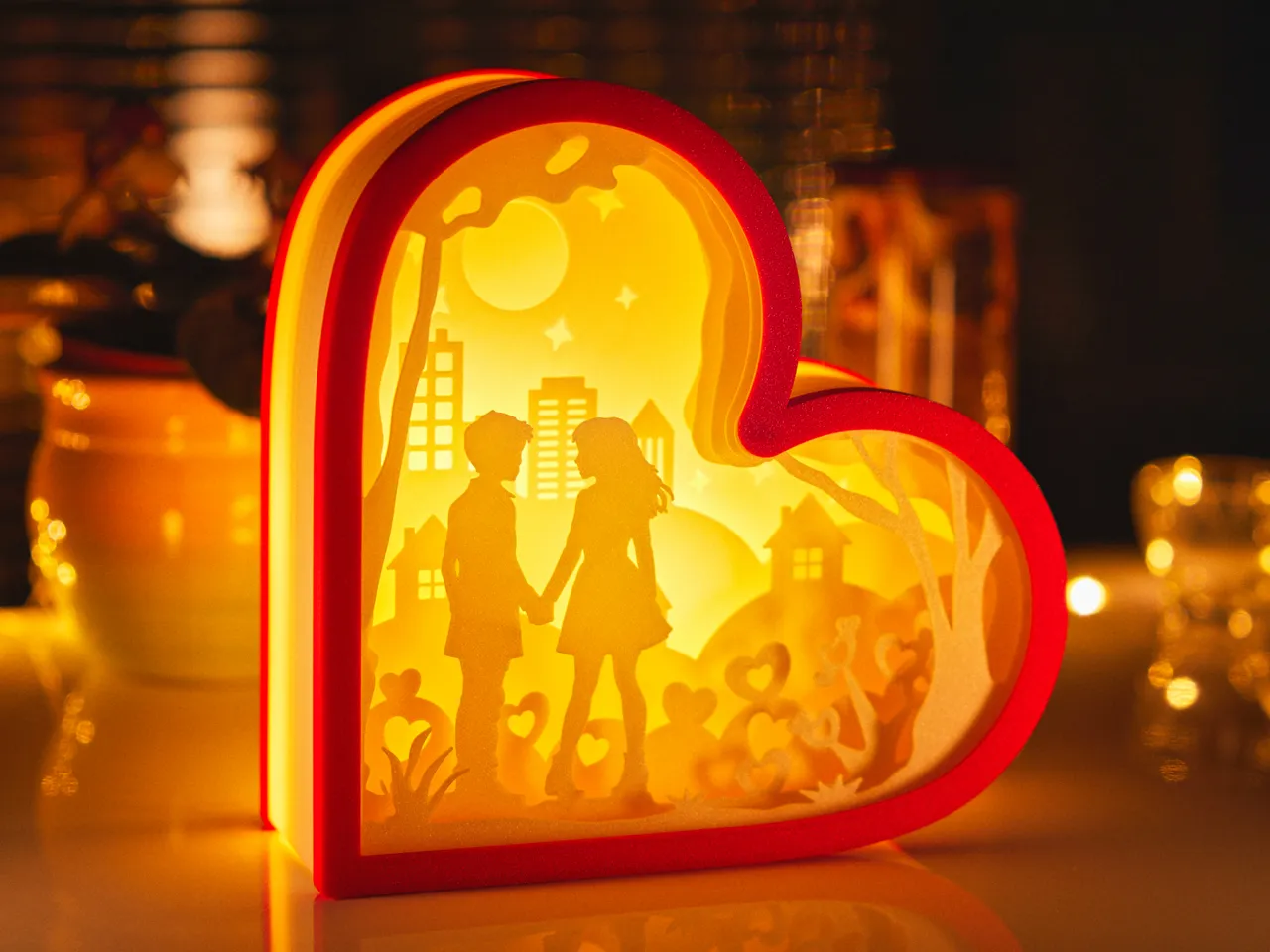 Lovers Valentine Day Shadowbox view 2
