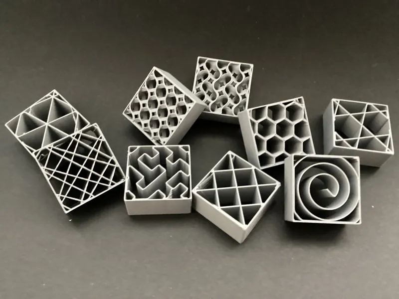 Infill pattern tests (TPU and PLA)
