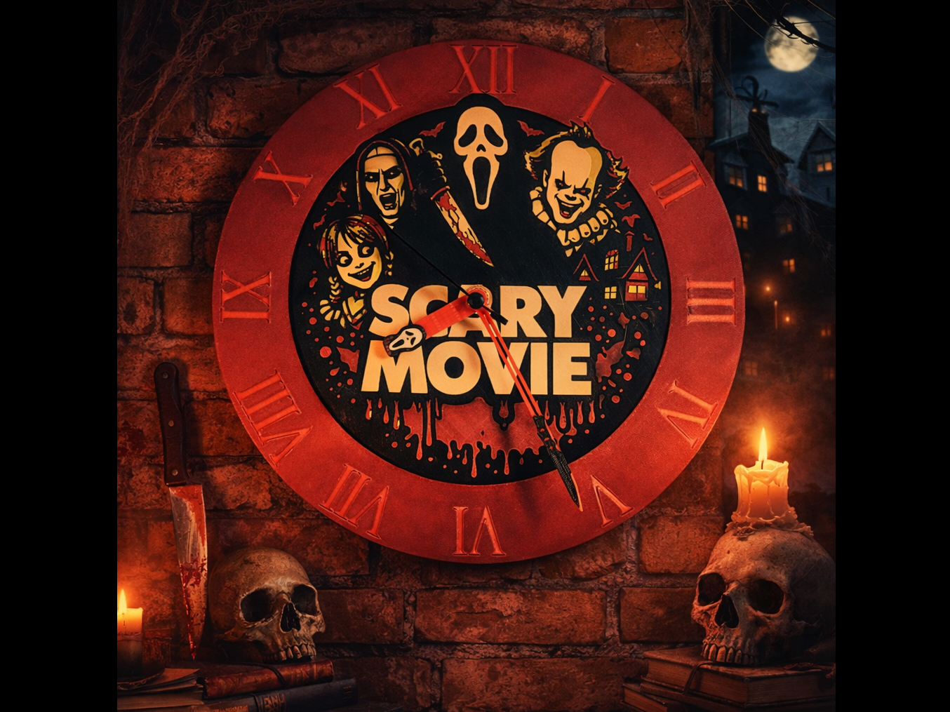 Scary Movie Wall Clock