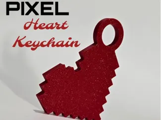 Pixel Heart Keychain