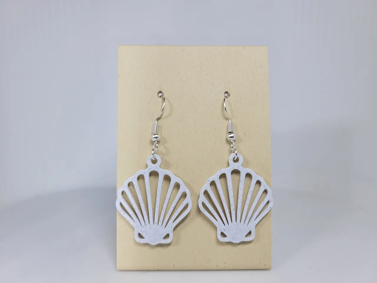 seashell earrings view 2