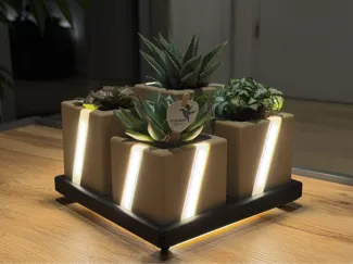 4er Blumentopf im Stufendesign - LED Optional