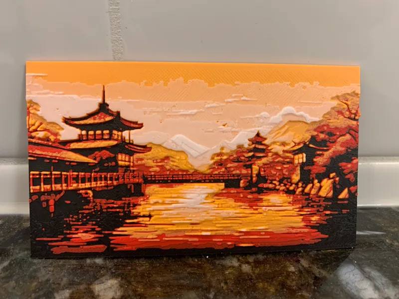 Japanese landscape Hueforge Artwork