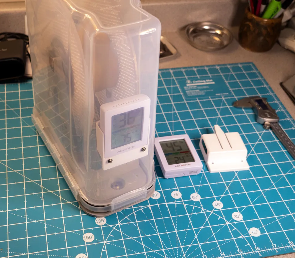 Acurite Temp / Humidity Sensor Mount for Dry Box - Free 3D Print Model ...