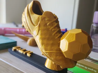 soccer boot with ball trophy