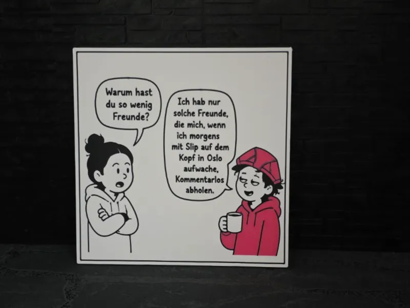 Kühlschrankmagnet Schild "Freunde"