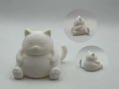 Fat Happy Cat – chubby sitting kitty