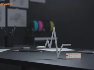 Minimalist Heartbeat / EKG Desk Sculpture