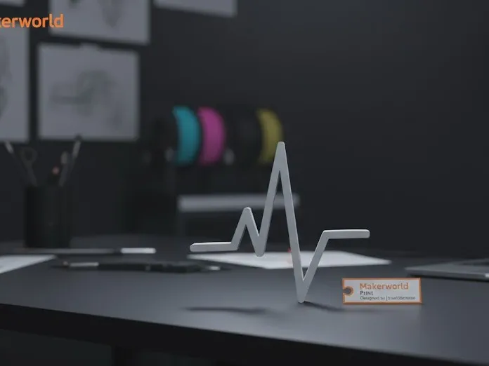 Minimalist Heartbeat / EKG Desk Sculpture