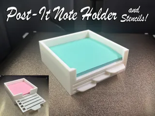 Holder for Post-It Notes - Stencils Included
