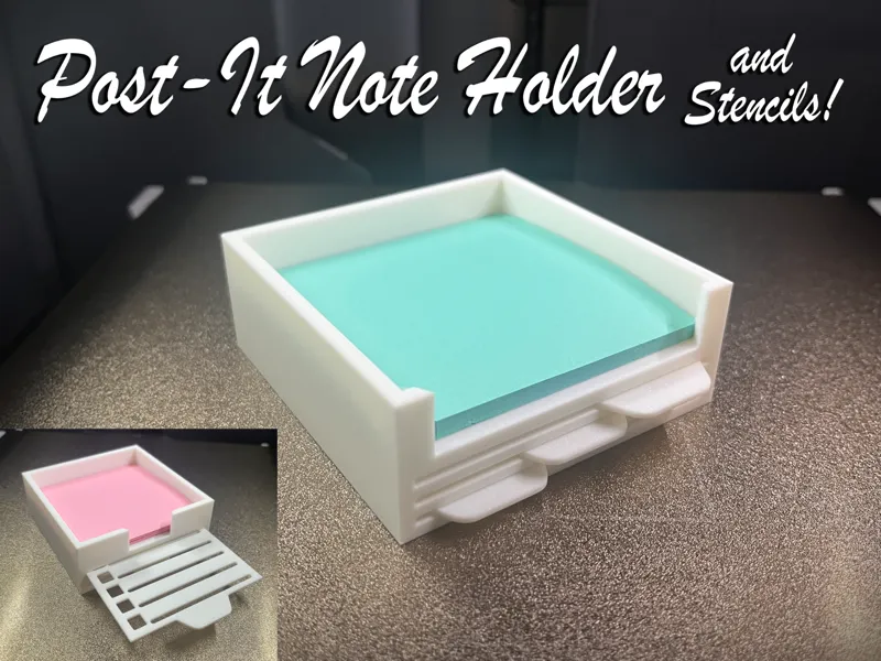 Holder for Post-It Notes - Stencils Included