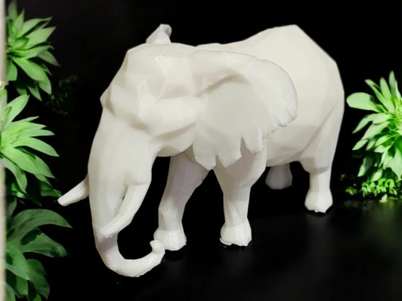 Low Poly Elephant Sculpture