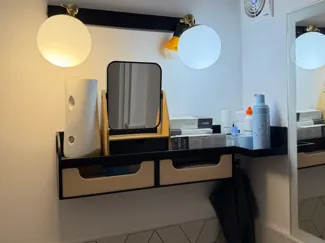 Wall-Mounted Corner Bathroom Shelf with Drawers