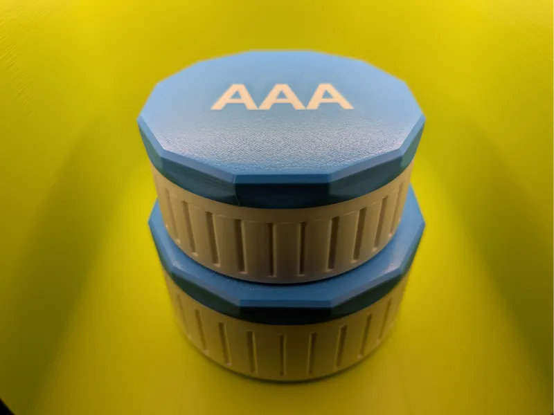 AA & AAA Battery Threaded Storage Container
