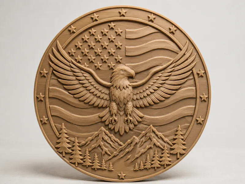 Patriotic Eagle Mountain Relief Medallion