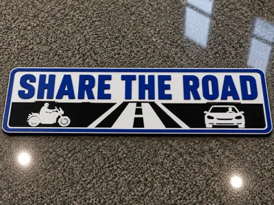 Share The Road Motorcycle Awareness Sign