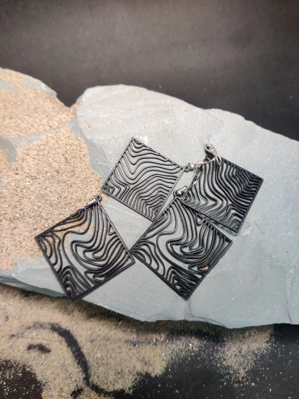 Terra Lines — Topographic Voyage Earrings view 2