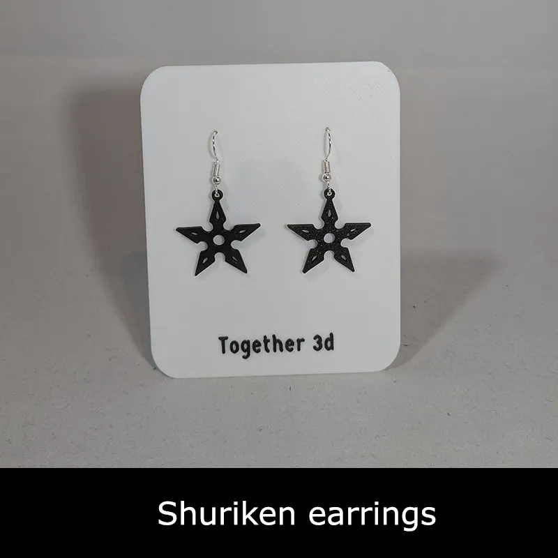 Shuriken earrings view 2