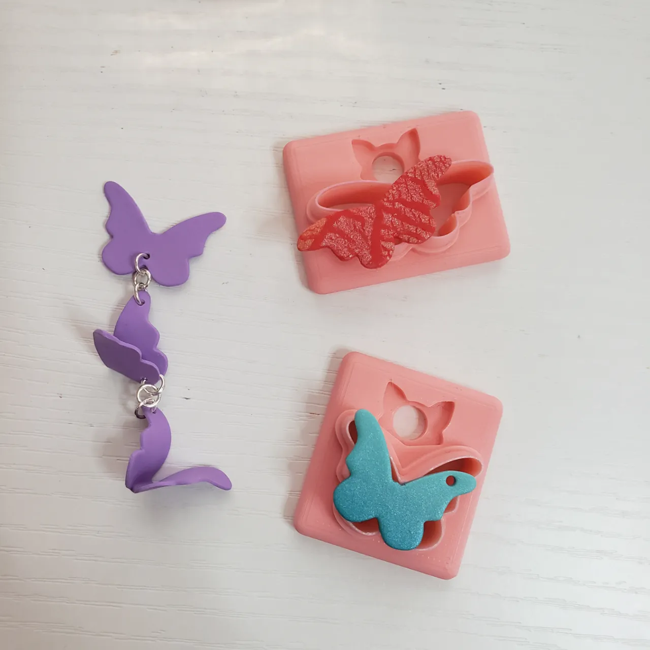 Two Mini Butterflies Polymer Clay Earring Cutters view 2