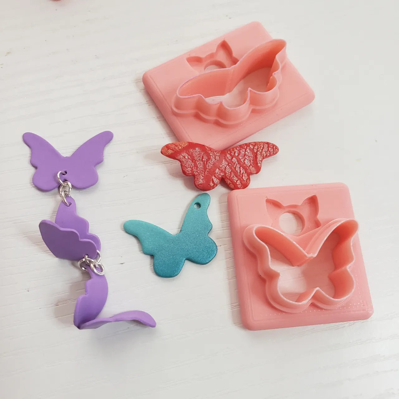 Two Mini Butterflies Polymer Clay Earring Cutters view 4