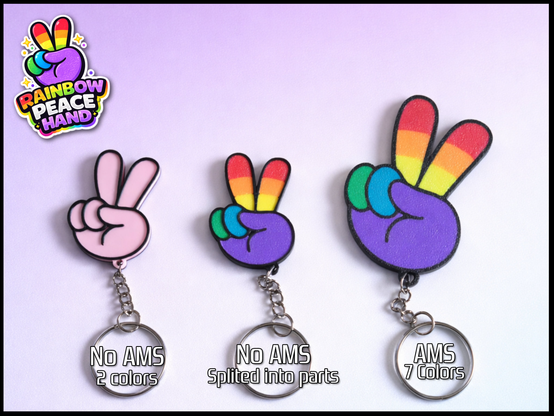 Rainbow Peace Hand (NoAMS/AMS)