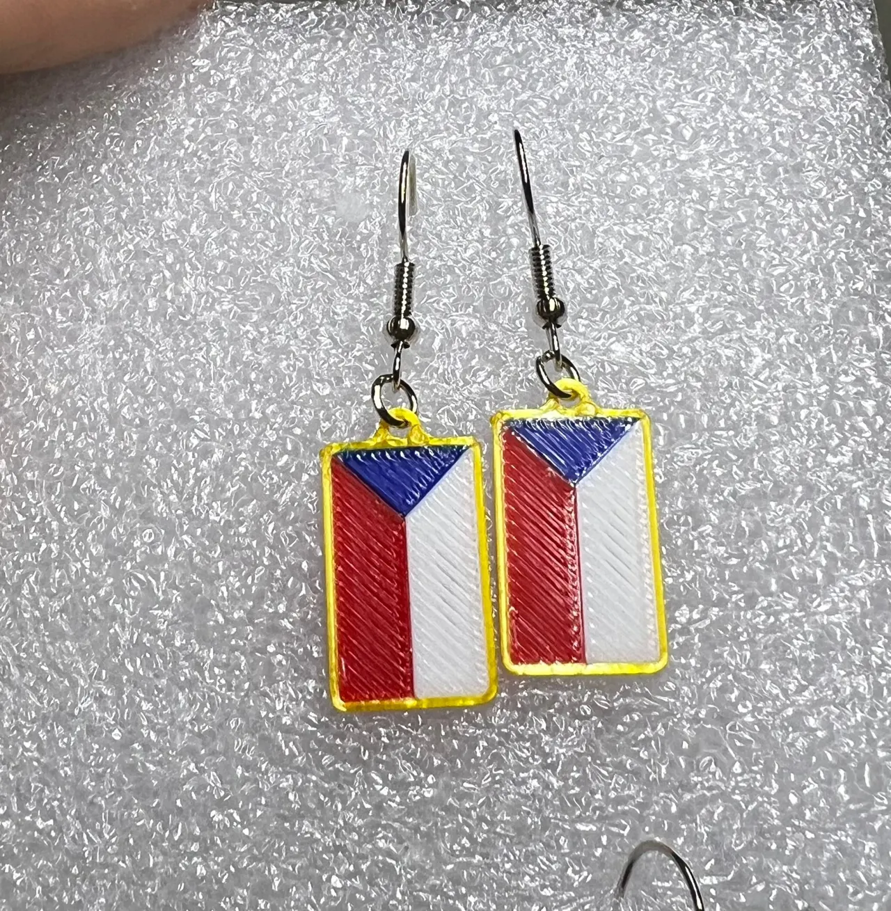 Czech earring flag view 2