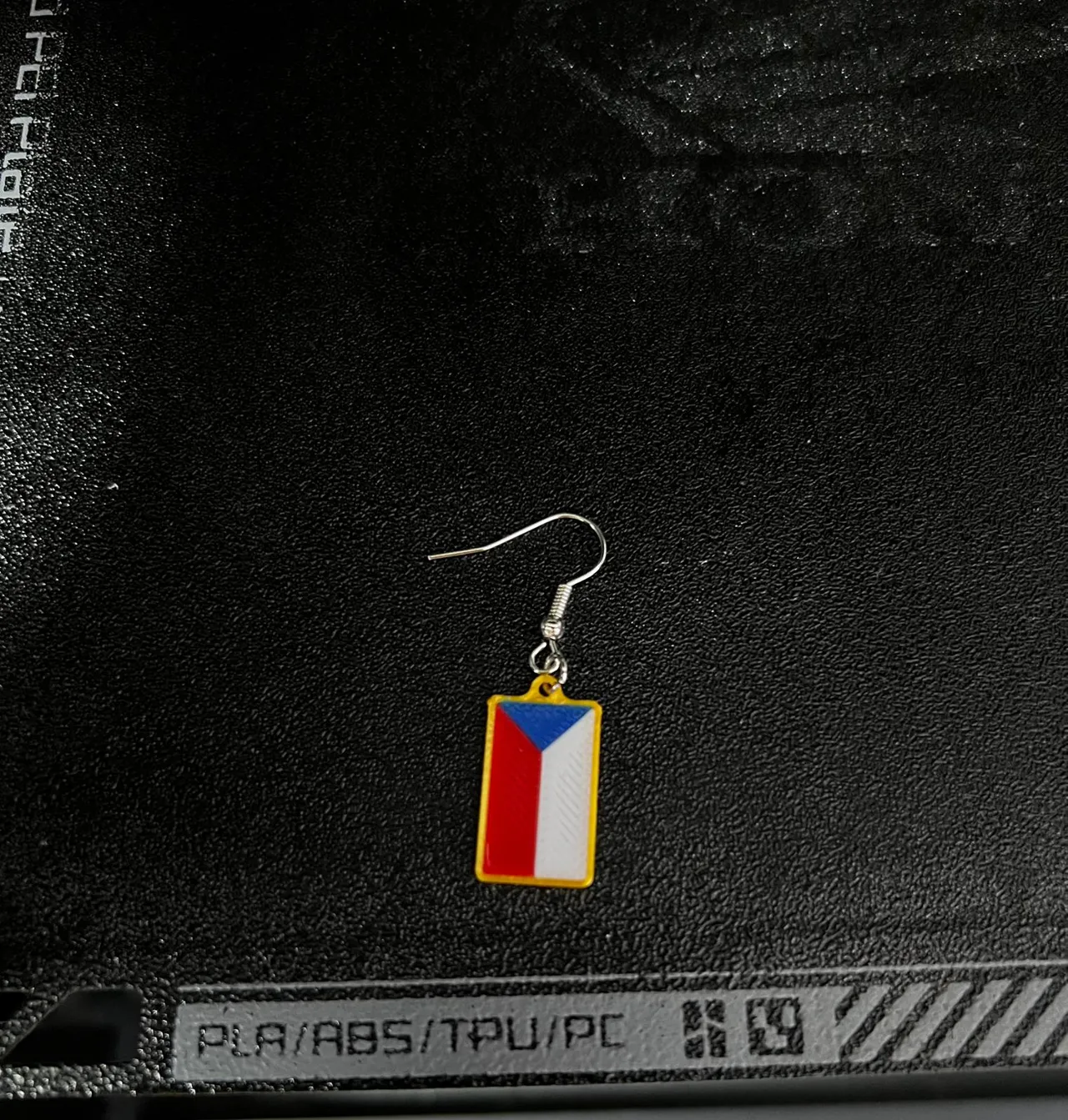 Czech earring flag view 4