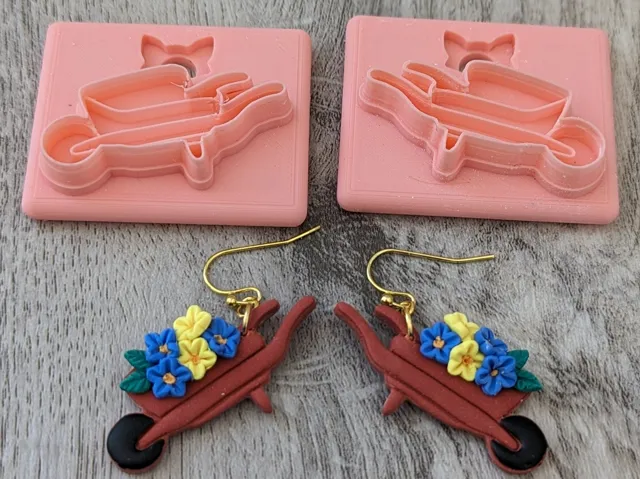 Wheelbarrow Polymer Clay Earring Cutter
