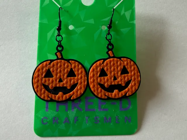 Knit Jack-O-Lantern Earrings