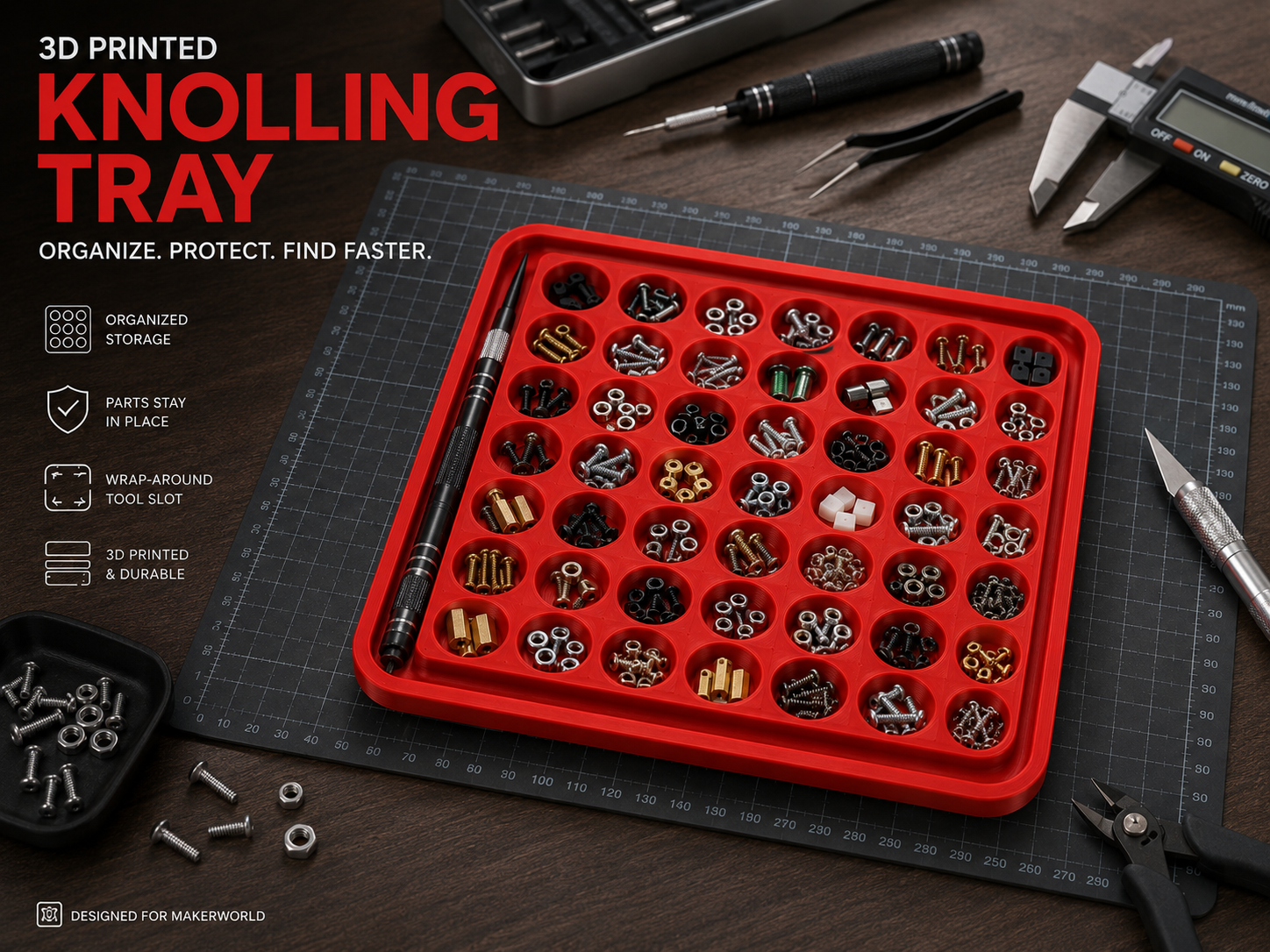 Knollin Tray - Small parts organizing tray