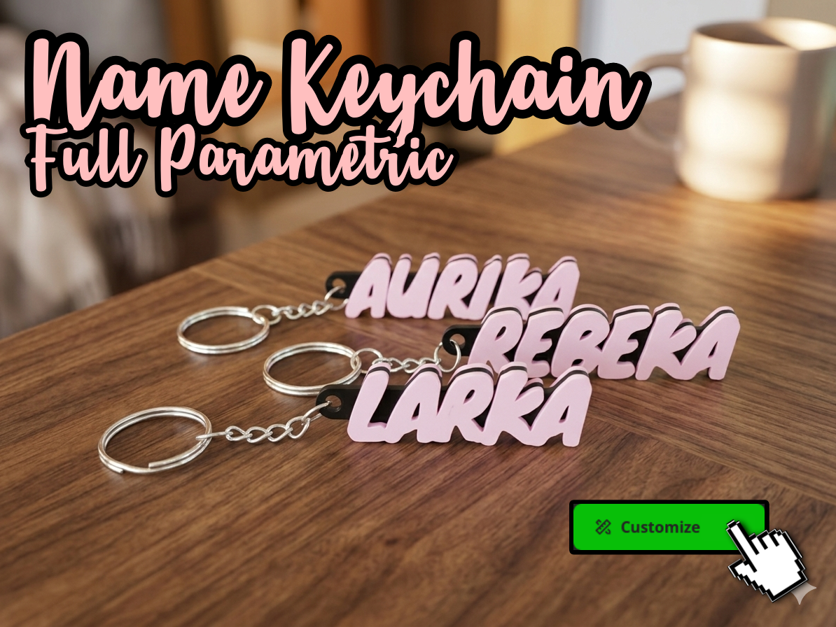Name Keychain / Tag - 3 Color - Generator